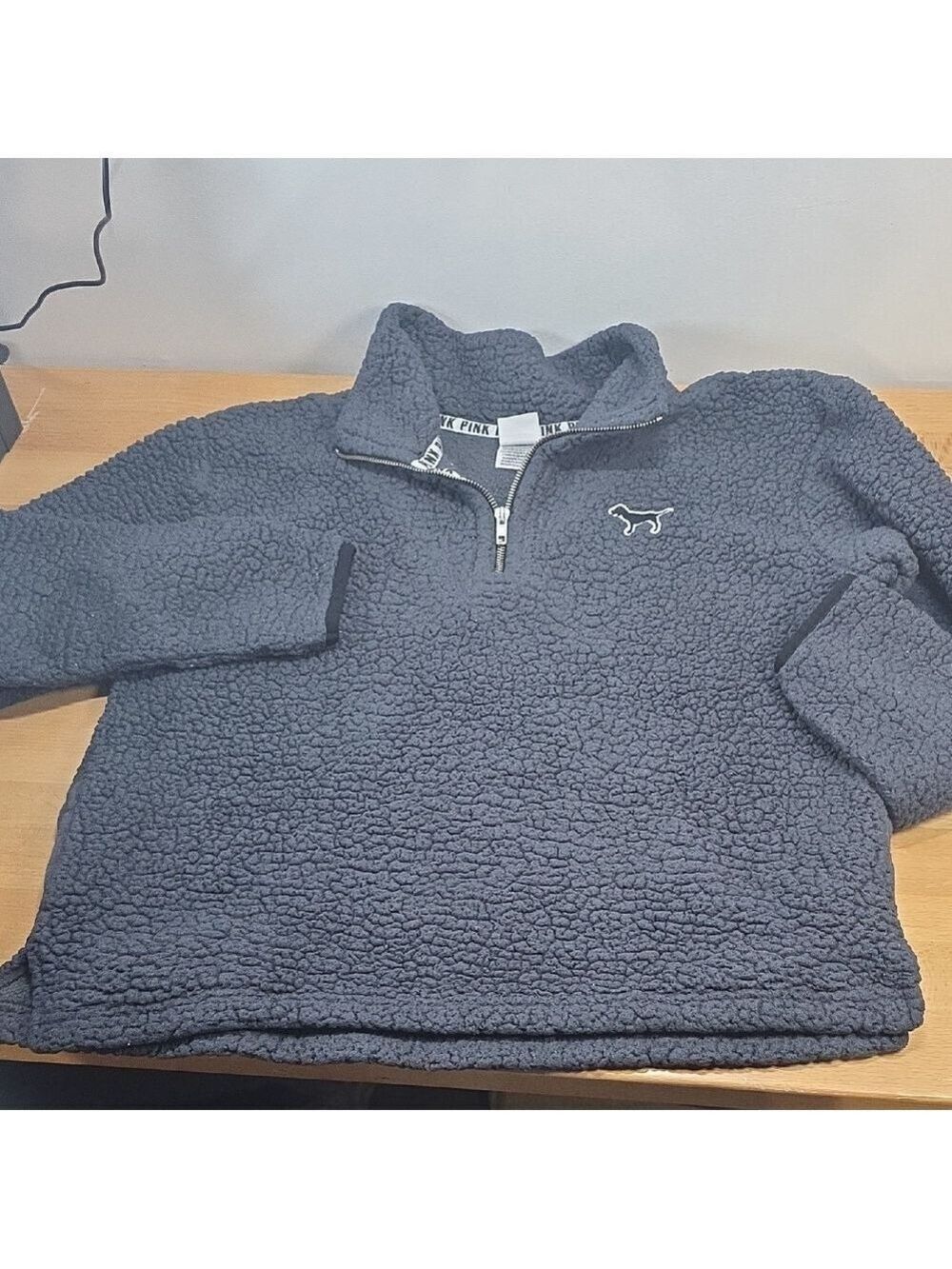 Victoria's Secret Pink Gray Sherpa Pullover